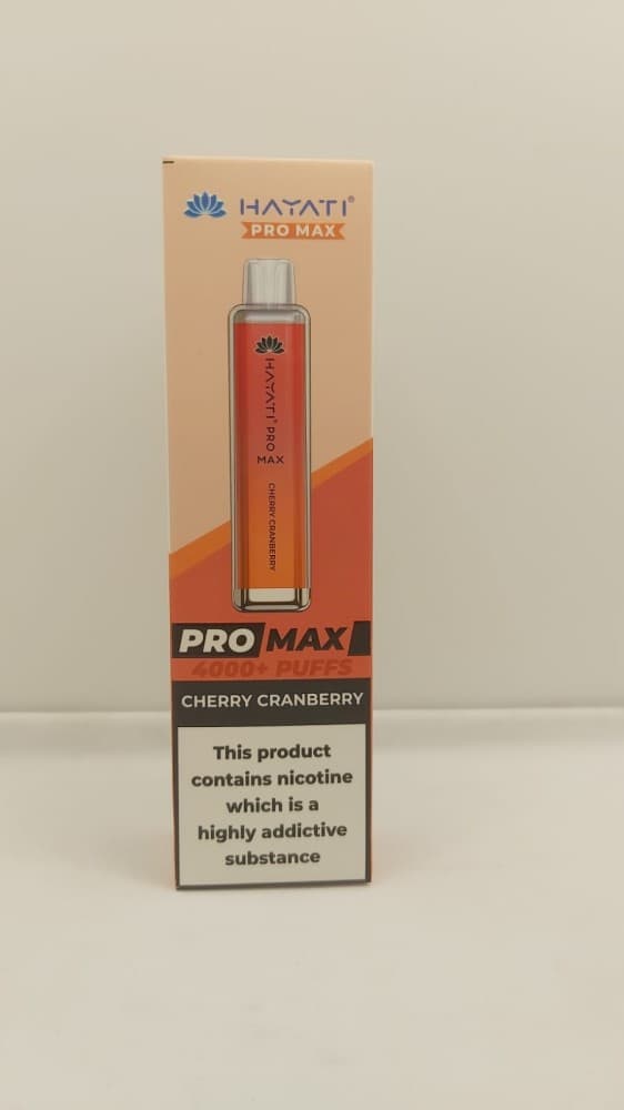 Cranberry Cherry *New* Hayati Crystal Pro Max 4000 Prefilled Vape Kit Box of 10