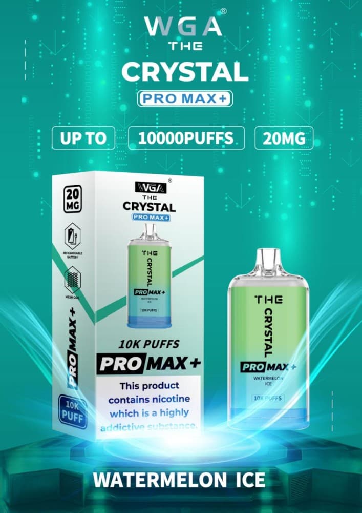 Watermelon Ice The Crystal Pro Max + 10000 Vape Kit Box of 10