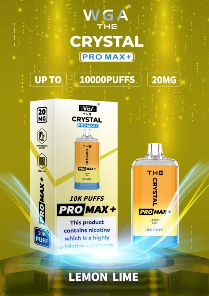 Lemon Lime The Crystal Pro Max + 10000 Vape Kit Box of 10