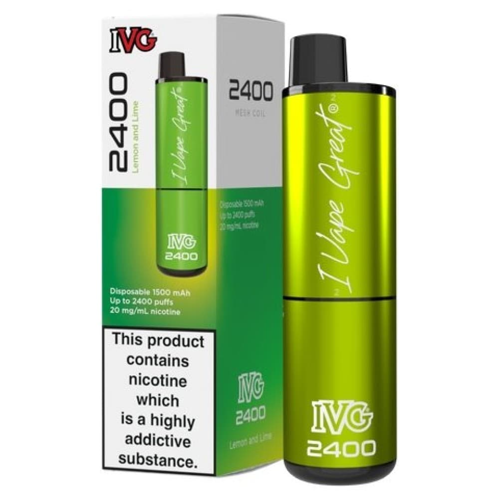 Lemon & Lime IVG 2400 Disposable Vape Pod Puff Device - Box of 5