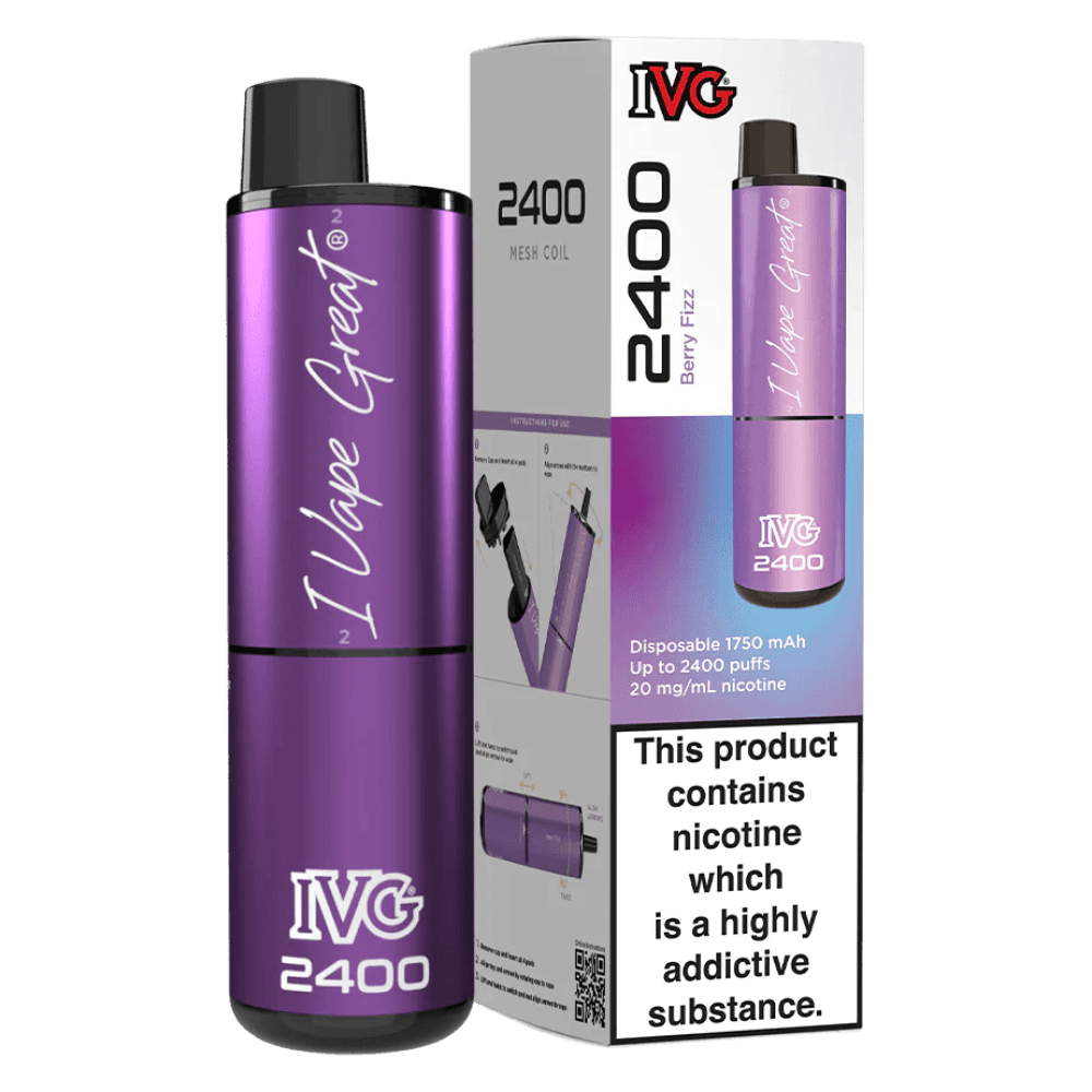 Berry Fizz (Vimtonic) IVG 2400 Disposable Vape Pod Puff Device - Box of 5