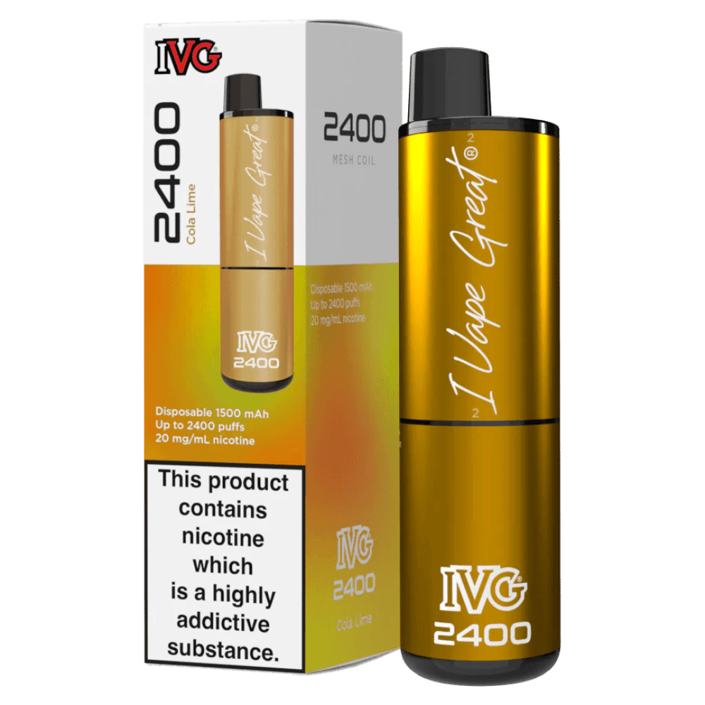 Cola Lime IVG 2400 Disposable Vape Pod Puff Device - Box of 5