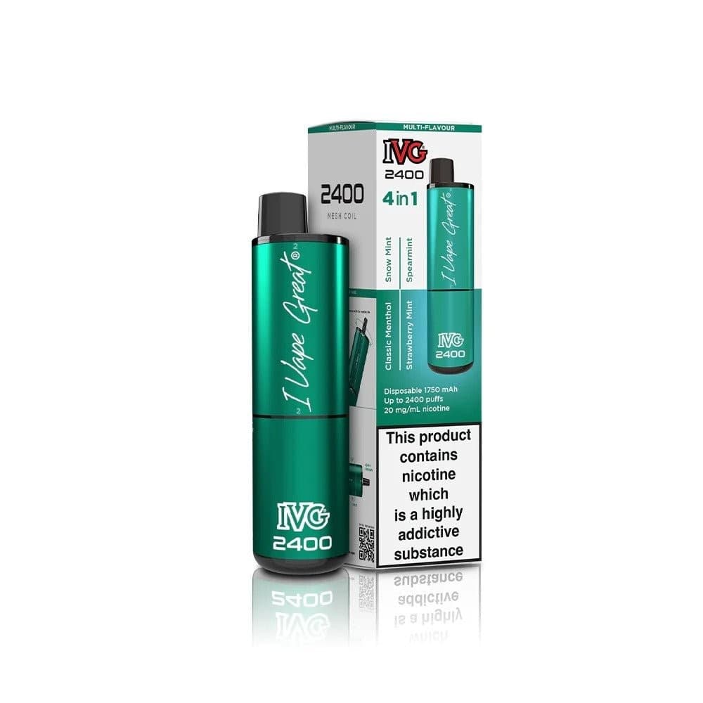 Mint Edition ( 4 Mix Flavours) IVG 2400 Disposable Vape Pod Puff Device - Box of 5