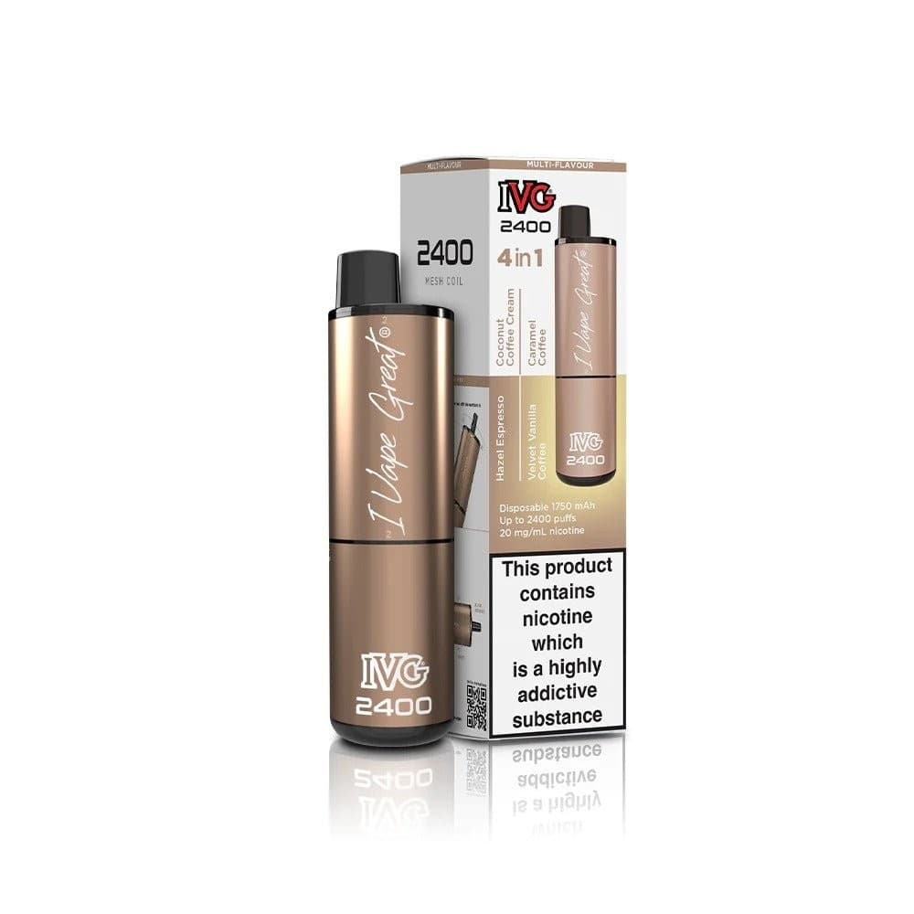 Coffee Edition IVG 2400 Disposable Vape Pod Puff Device - Box of 5