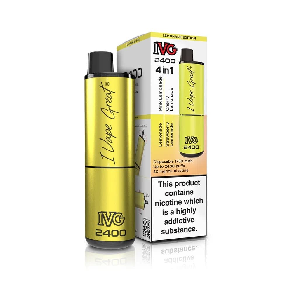 Lemonade Edition IVG 2400 Disposable Vape Pod Puff Device - Box of 5