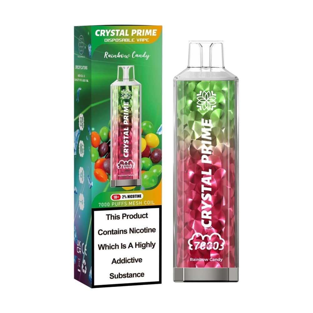 Skittles (Rainbow Candy) Crystal Prime 3D Effects 7000 Vape Kit Box of 10