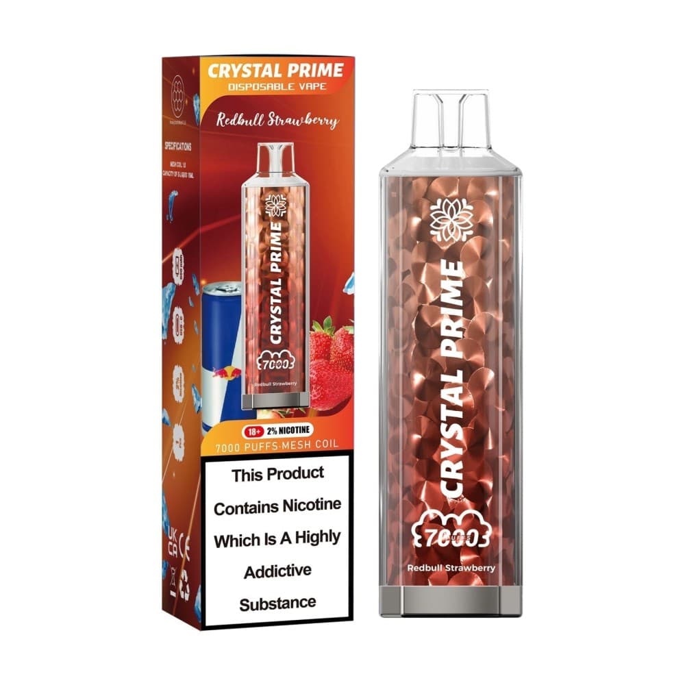 Red Bull Strawberry Crystal Prime 3D Effects 7000 Vape Kit Box of 10