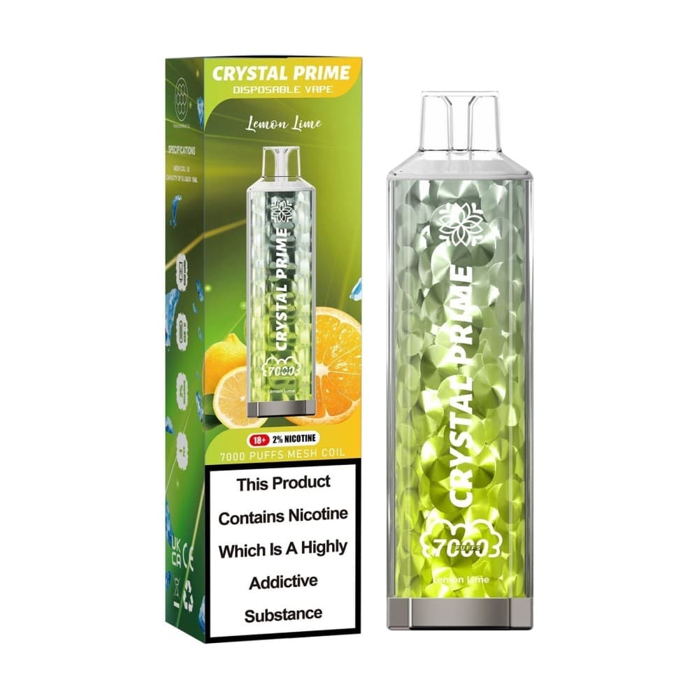 Lemon Lime Crystal Prime 3D Effects 7000 Vape Kit Box of 10