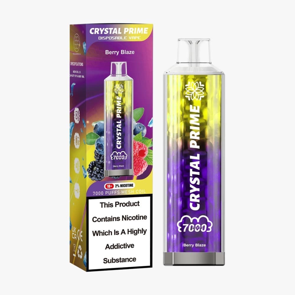 Berry Blaze Crystal Prime 3D Effects 7000 Vape Kit Box of 10