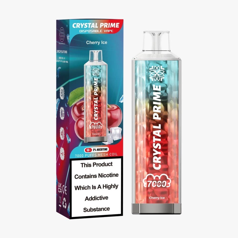Cherry Ice Crystal Prime 3D Effects 7000 Vape Kit Box of 10
