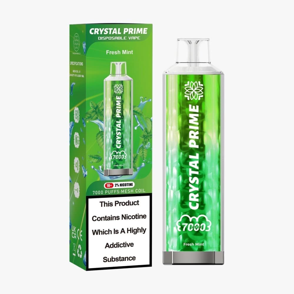 Fresh Mint Crystal Prime 3D Effects 7000 Vape Kit Box of 10