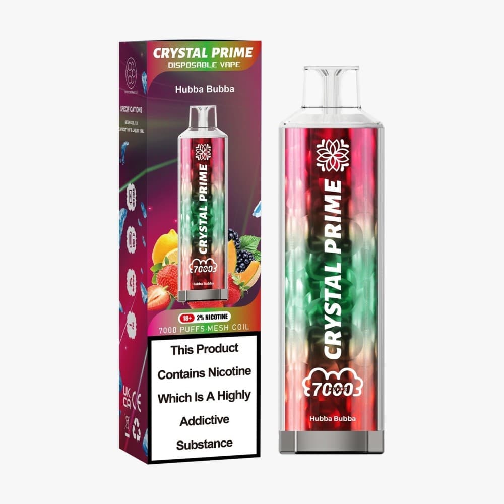 Hubba Bubba Crystal Prime 3D Effects 7000 Vape Kit Box of 10
