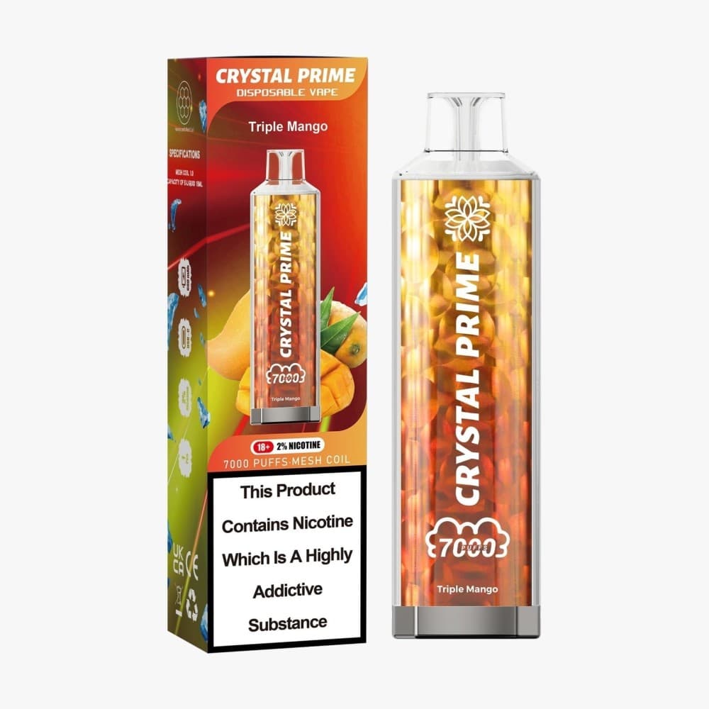Triple Mango Crystal Prime 3D Effects 7000 Vape Kit Box of 10