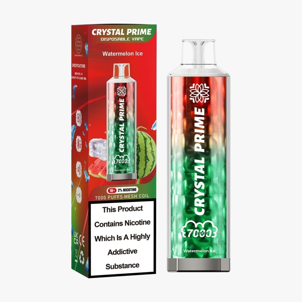 Watermelon Ice Crystal Prime 3D Effects 7000 Vape Kit Box of 10