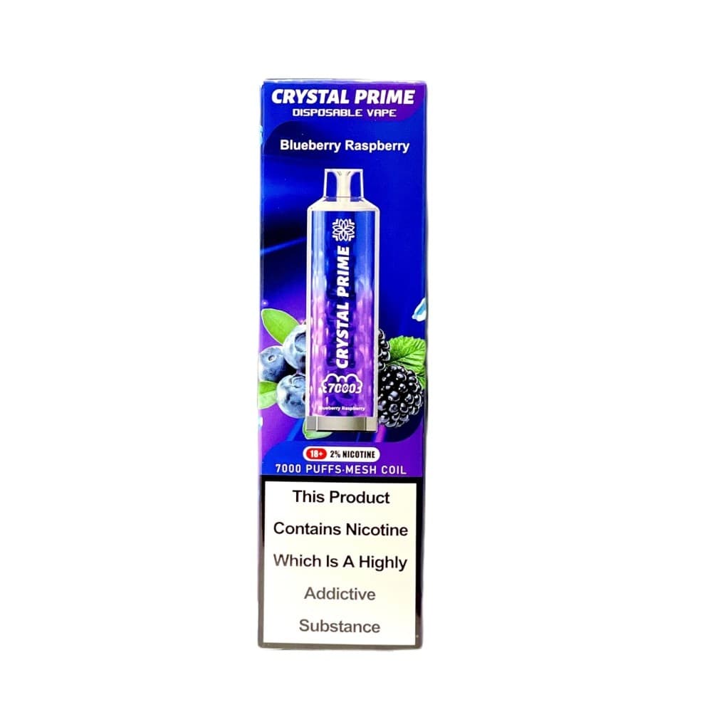 Blueberry Raspberry Crystal Prime 3D Effects 7000 Vape Kit Box of 10