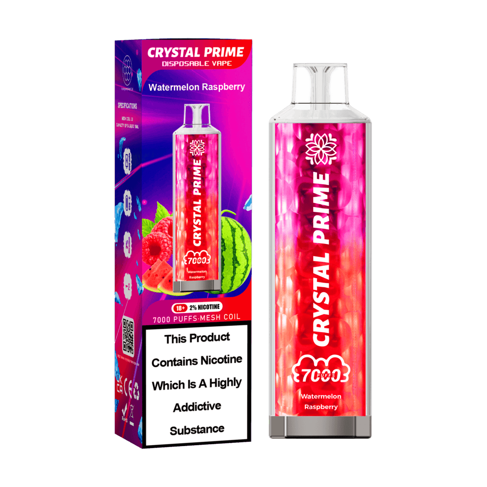 Watermelon Raspberry *New* Crystal Prime 3D Effects 7000 Vape Kit Box of 10
