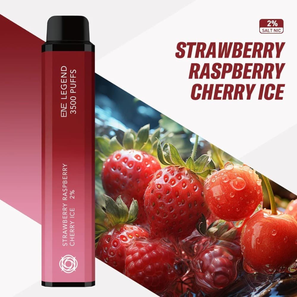 Strawberry Raspberry Cherry Ice *New* Elux Legend 3500 Prefilled Vape Kit Box of 10
