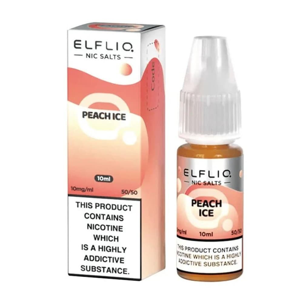 Peach Ice / 10mg Elf Bar Elfliq 10ml Nic Salt - Box of 10