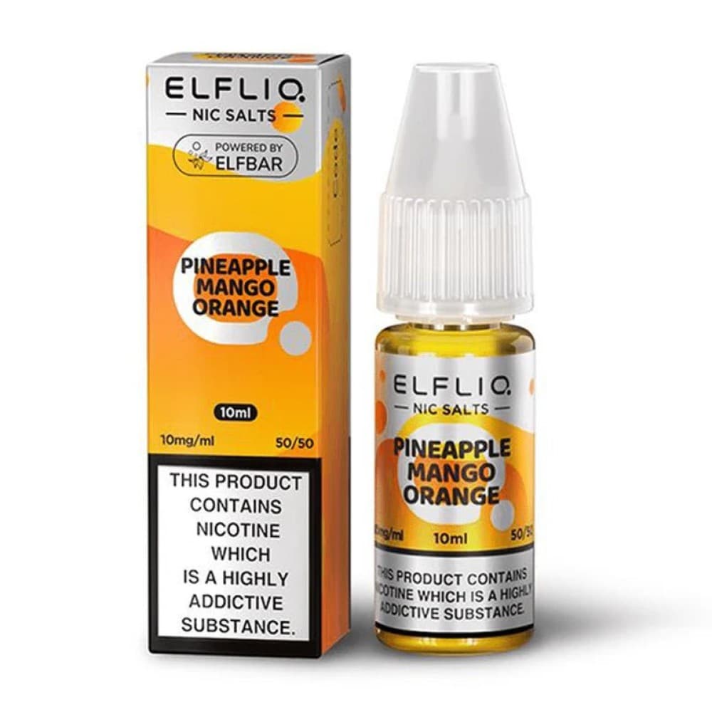 Pineapple Mango Orange / 10mg Elf Bar Elfliq 10ml Nic Salt - Box of 10
