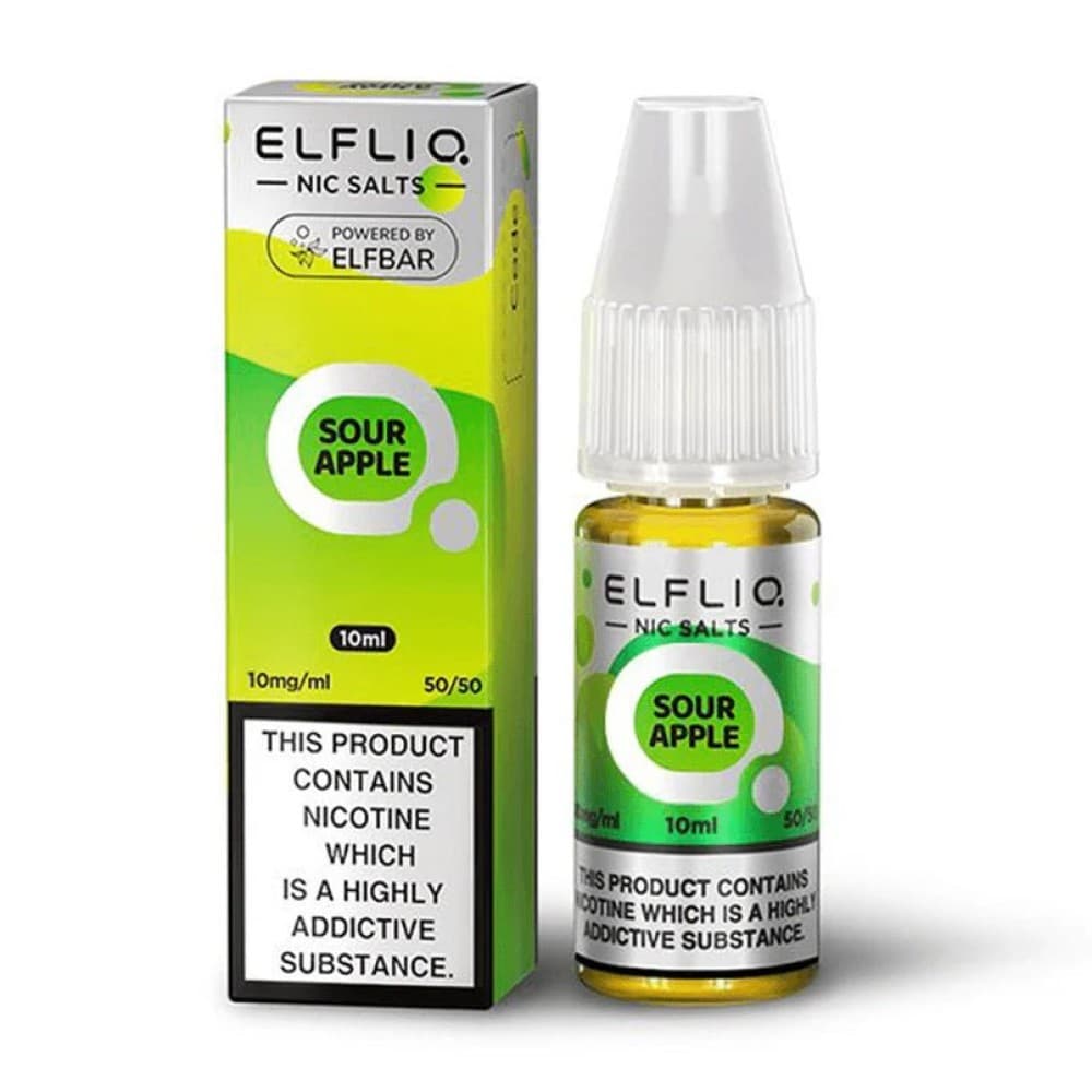 Sour Apple / 10mg Elf Bar Elfliq 10ml Nic Salt - Box of 10