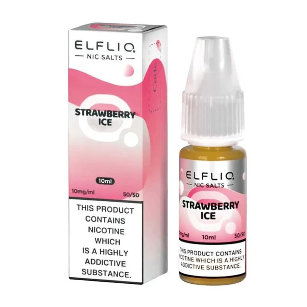 Strawberry Ice / 10mg Elf Bar Elfliq 10ml Nic Salt - Box of 10