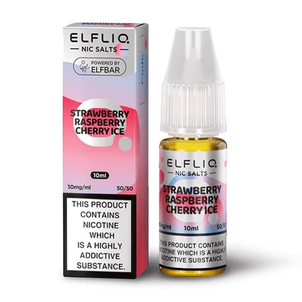 Strawberry Raspberry Cherry Ice / 10mg Elf Bar Elfliq 10ml Nic Salt - Box of 10