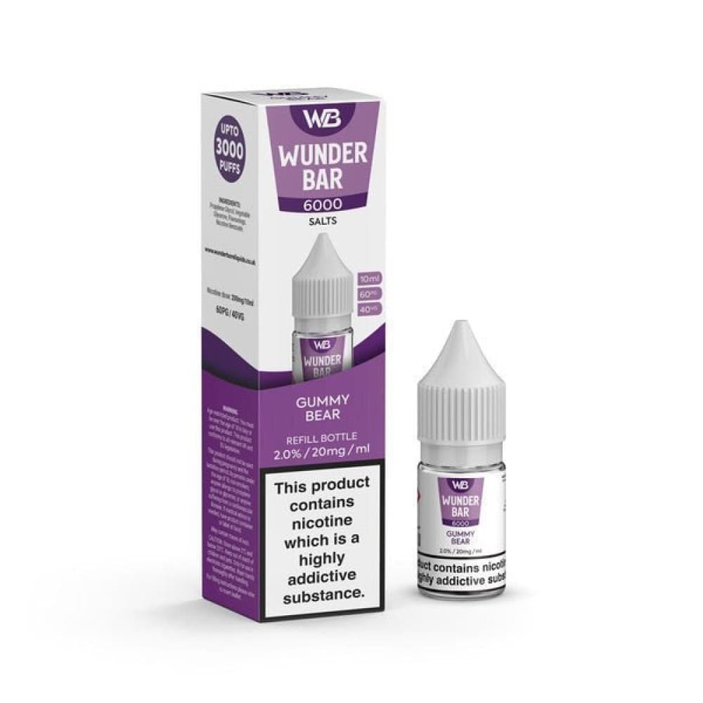 Gummy Bear / 20mg Wundar Bar 6000 Nic Salt 10ml - Box Of 10