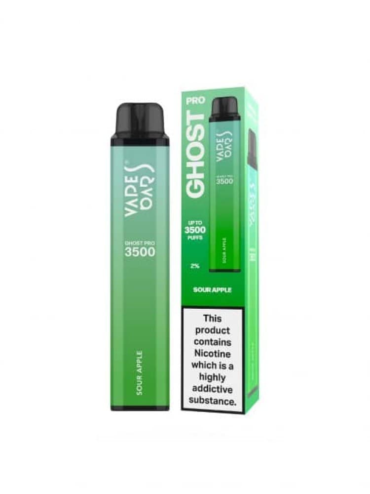Sour Apple Vape Bar Ghost Pro 3500 Vape Pod Kit - Box of 10