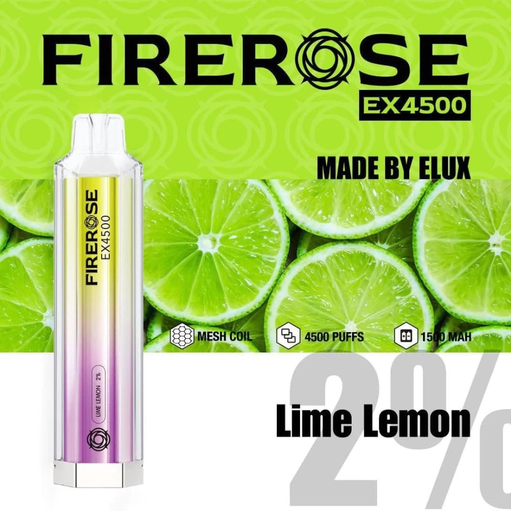 Lime Lemon Firerose EX4500 Prefilled Vape Kit - Box of 10