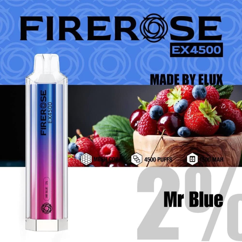 Mr Blue Firerose EX4500 Prefilled Vape Kit - Box of 10