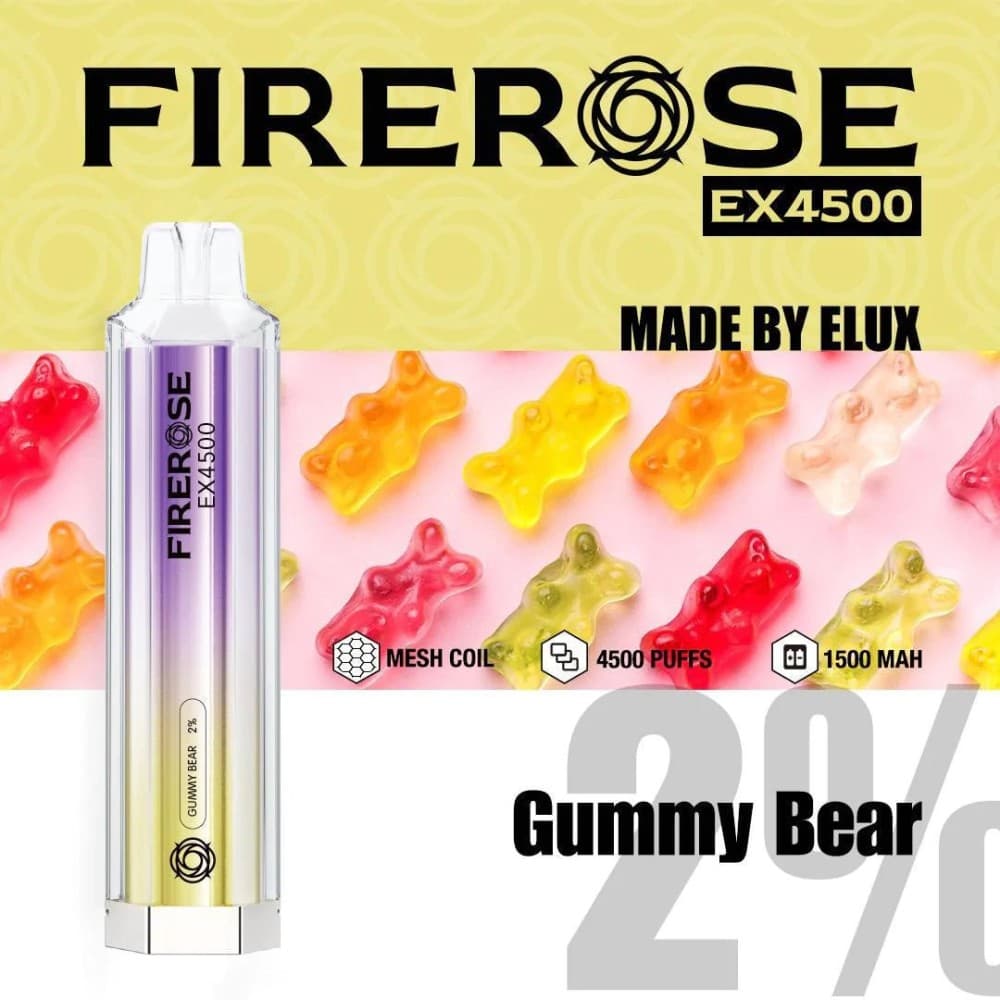 Gummy Bear Firerose EX4500 Prefilled Vape Kit - Box of 10