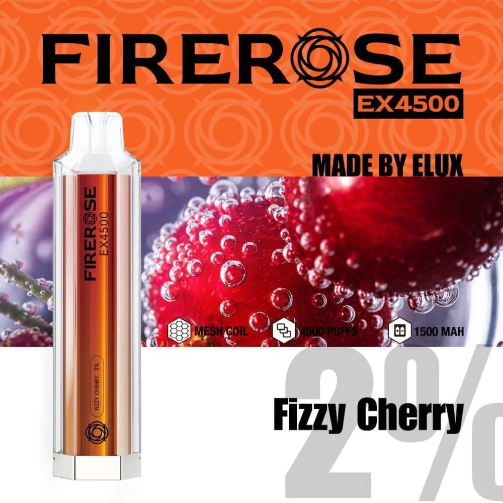 Fizzy Cherry Firerose EX4500 Prefilled Vape Kit - Box of 10