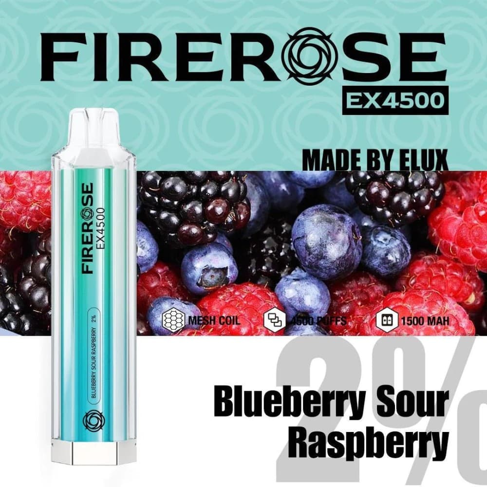 Blueberry Sour Raspberry Firerose EX4500 Prefilled Vape Kit - Box of 10