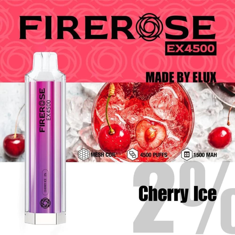 Cherry Ice Firerose EX4500 Prefilled Vape Kit - Box of 10