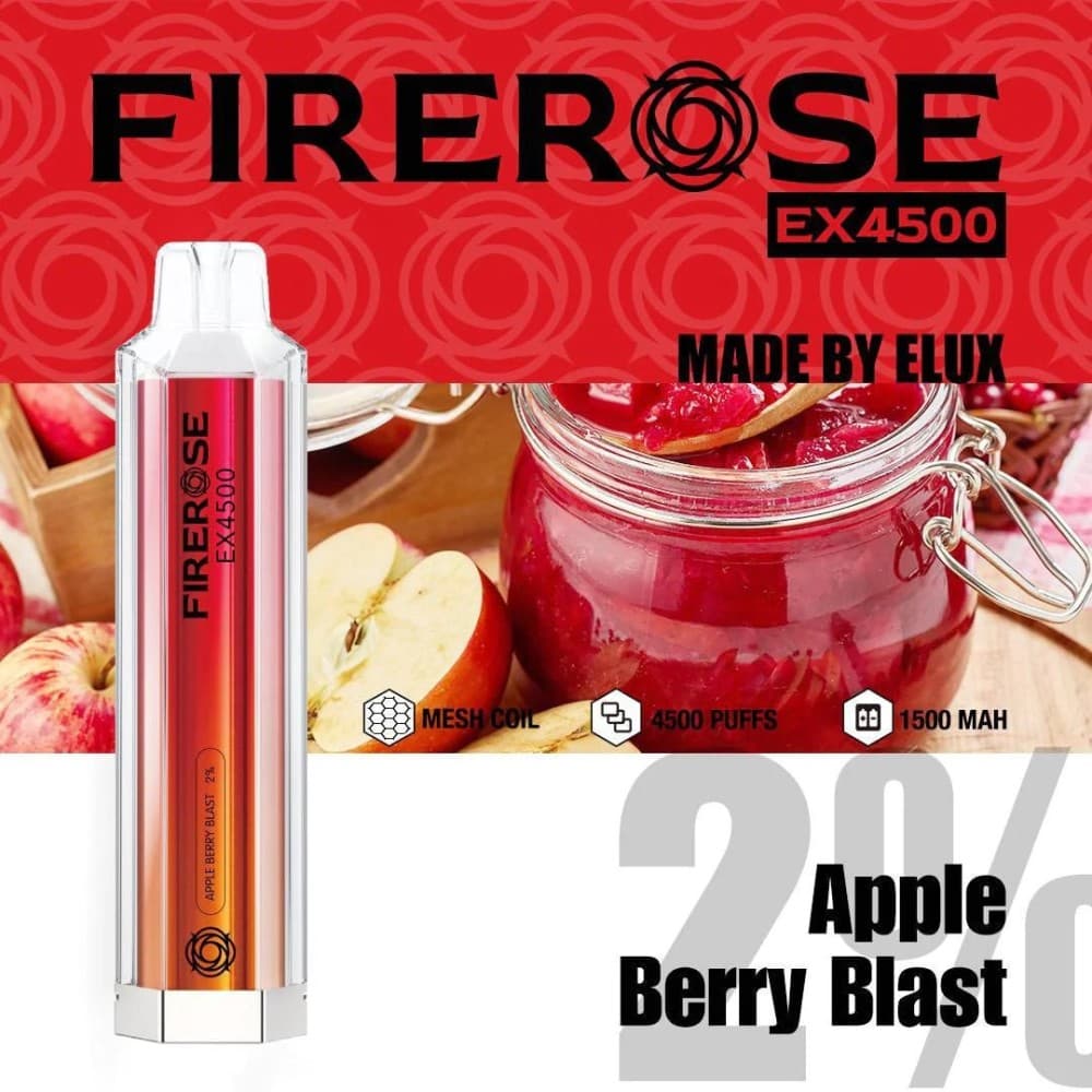 Apple Berry Blast Firerose EX4500 Prefilled Vape Kit - Box of 10