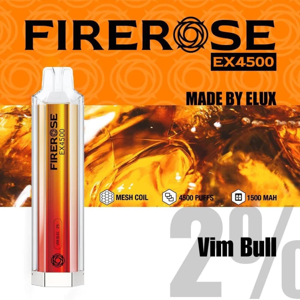 Vim Bull Firerose EX4500 Prefilled Vape Kit - Box of 10