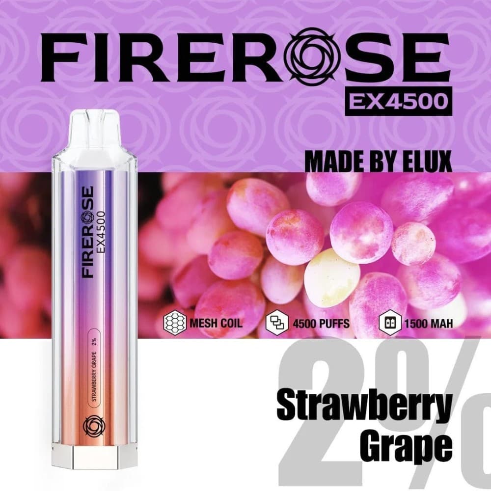 Strawberry Grape Firerose EX4500 Prefilled Vape Kit - Box of 10