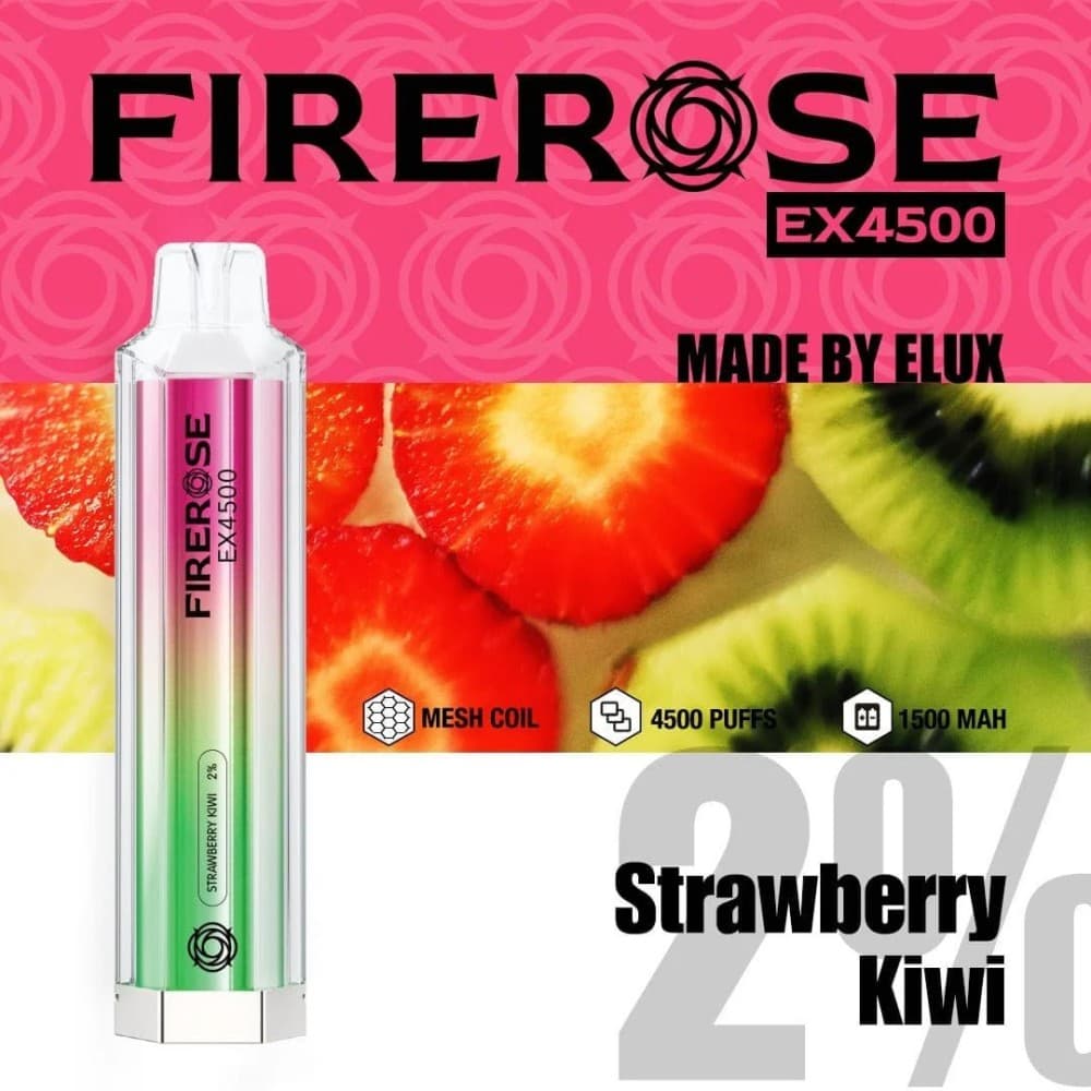Strawberry Kiwi Firerose EX4500 Prefilled Vape Kit - Box of 10