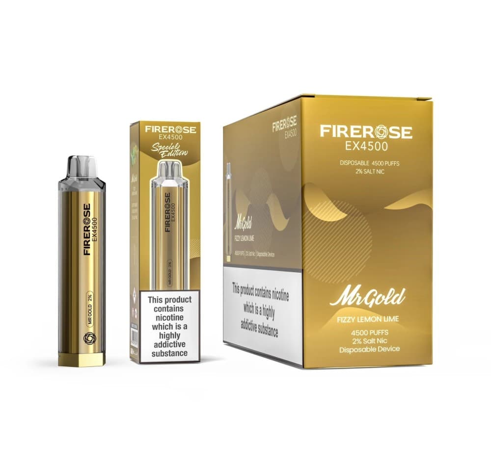 Mr Gold (Fizzy Lemon Lime) *New* Firerose EX4500 Prefilled Vape Kit - Box of 10