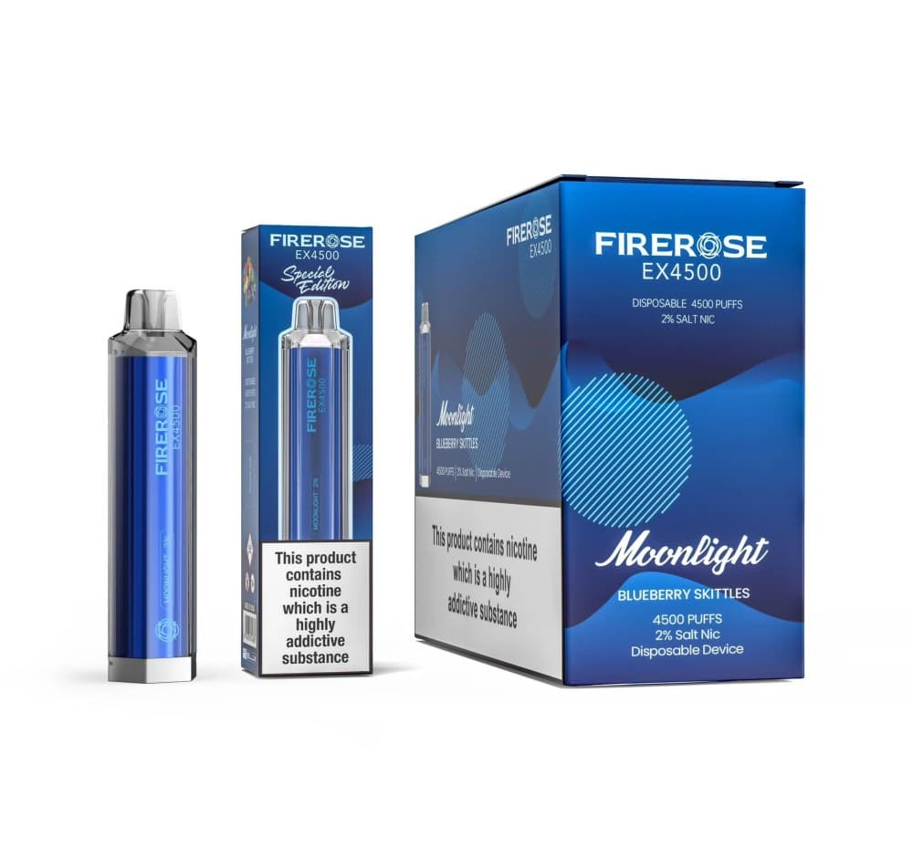 Moonlight (Blueberry Skittles) *New* Firerose EX4500 Prefilled Vape Kit - Box of 10