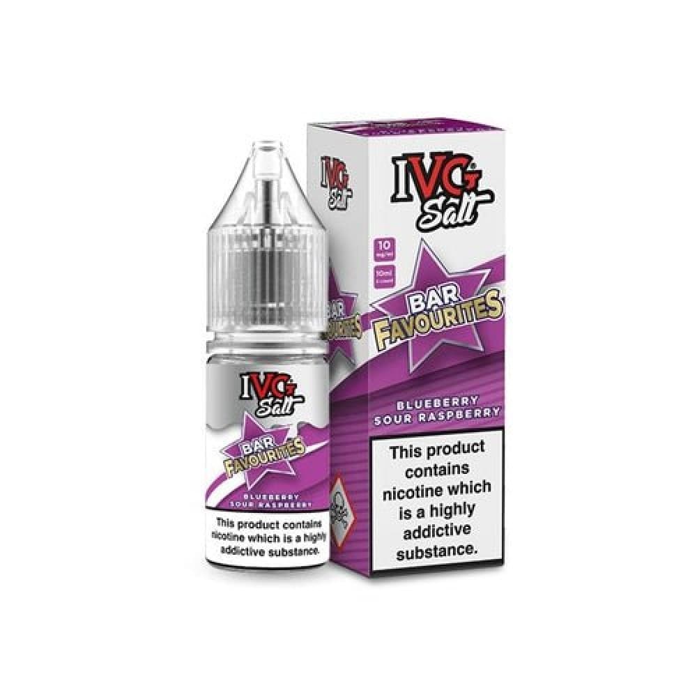 Blueberry Sour Raspberry / 10MG IVG Salt Bar Favourite 10ml E Liquid- Pack Of 10