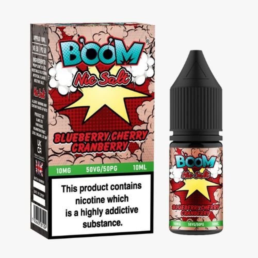 Blueberry Cherry Cranberry / 10MG Boom Nic Salts 10ml E-liquids - Box of 5