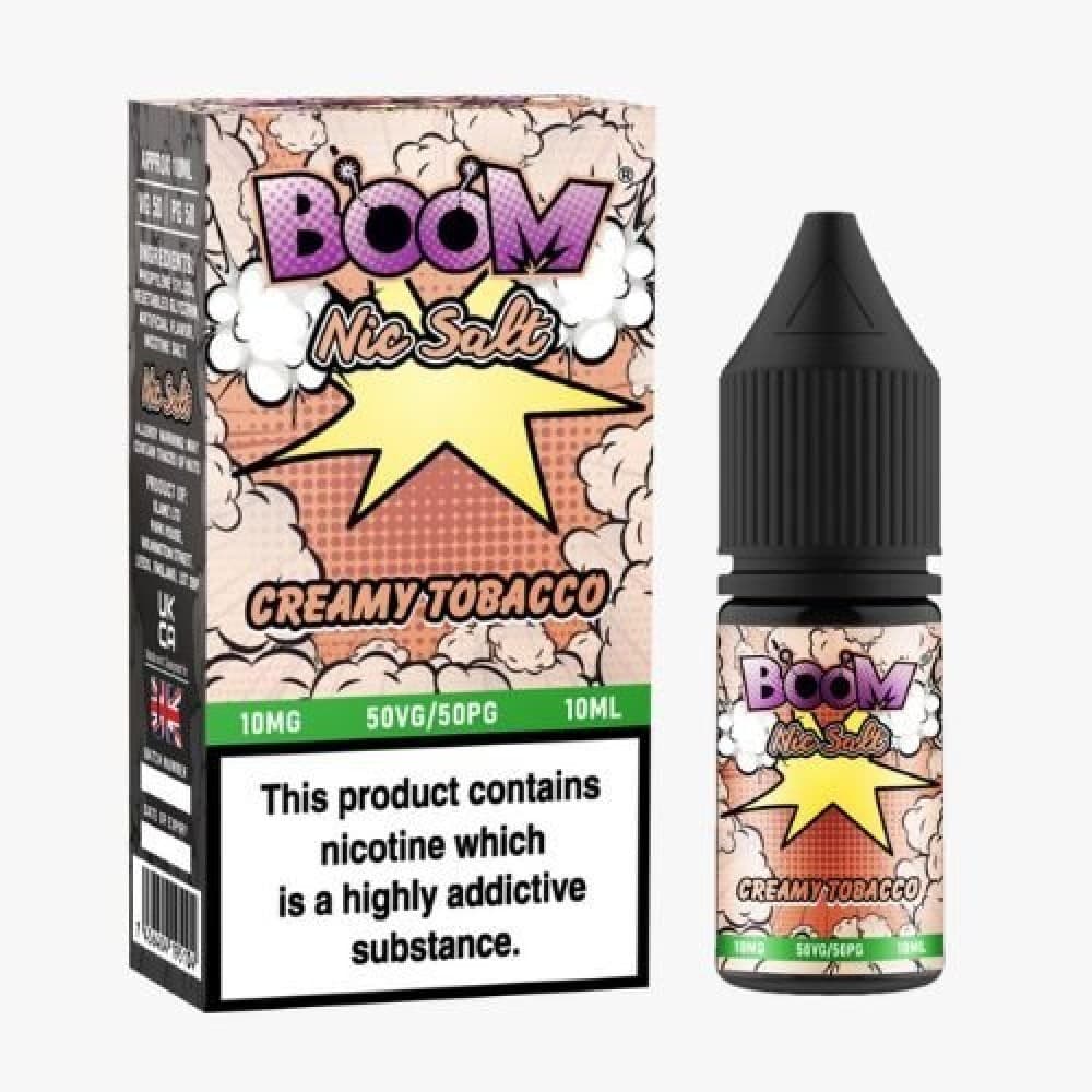 Creamy Tobacco / 10MG Boom Nic Salts 10ml E-liquids - Box of 5