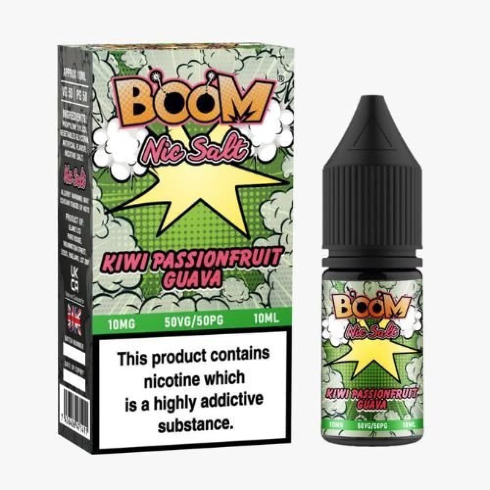 Kiwi PassionFruit Guava / 10MG Boom Nic Salts 10ml E-liquids - Box of 5