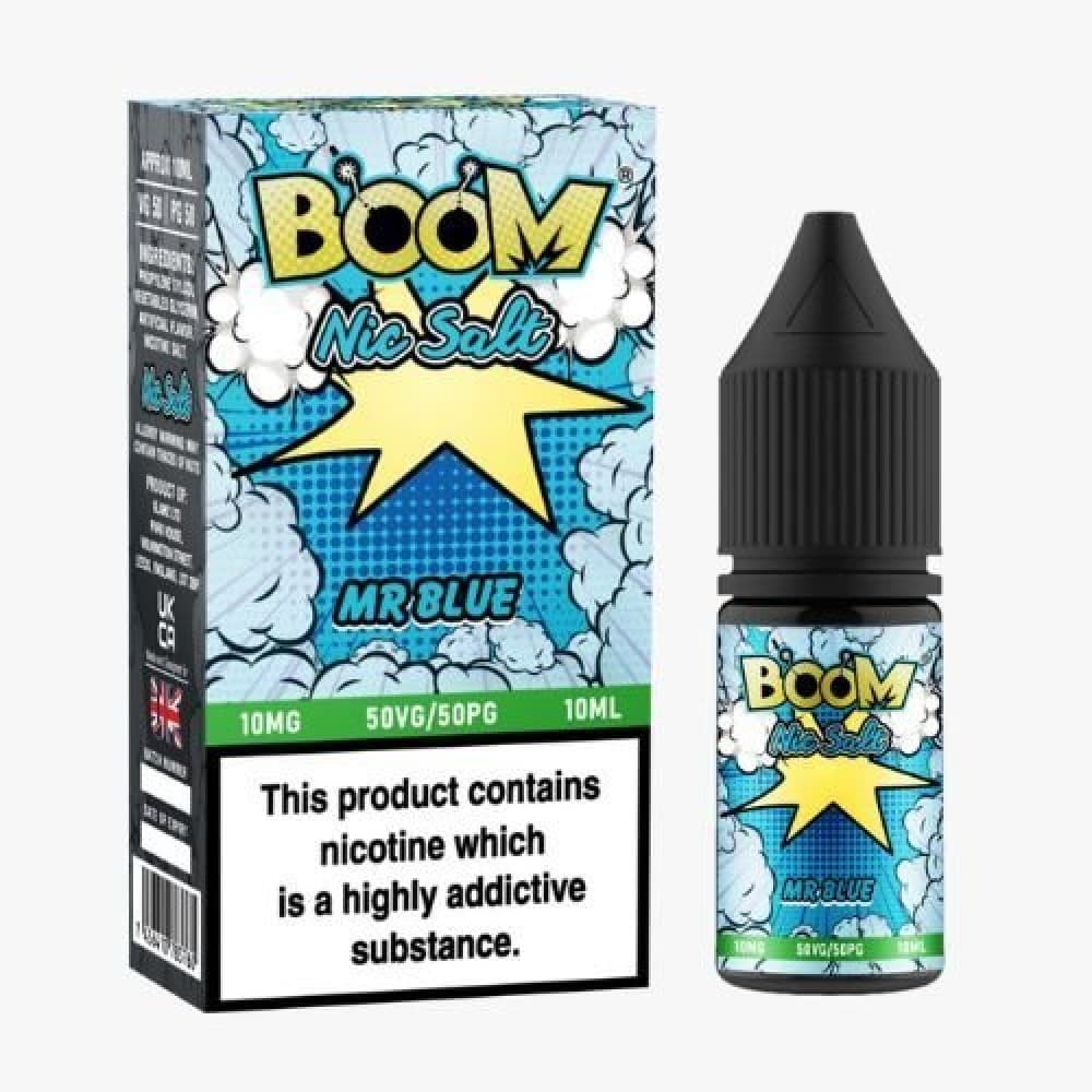 Mr Blue / 10MG Boom Nic Salts 10ml E-liquids - Box of 5