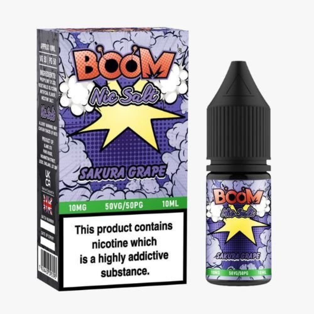 Sakura Grape / 10MG Boom Nic Salts 10ml E-liquids - Box of 5