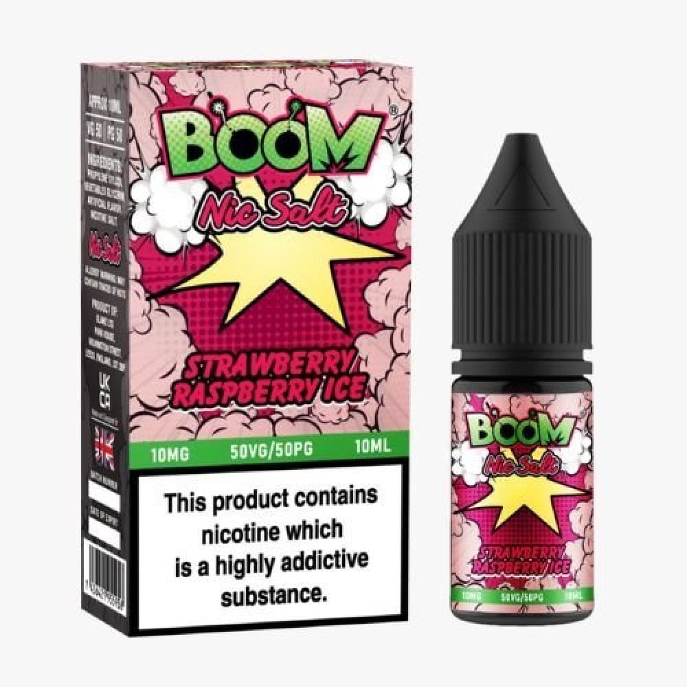 Strawberry Raspberry Ice / 10MG Boom Nic Salts 10ml E-liquids - Box of 5