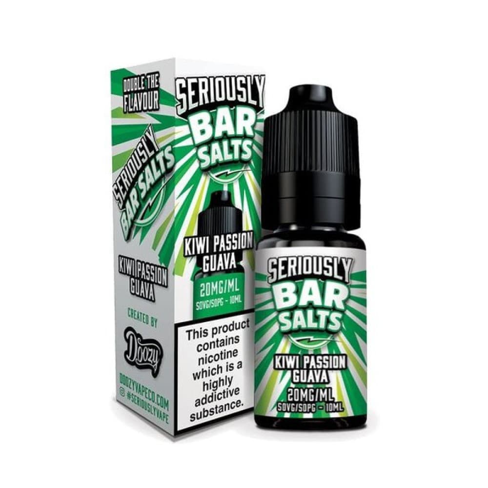 Kiwi Passion Fruit Guava / 10MG Seriously Bar Salt E-liquids Nic Salts-10ml- Box of 10