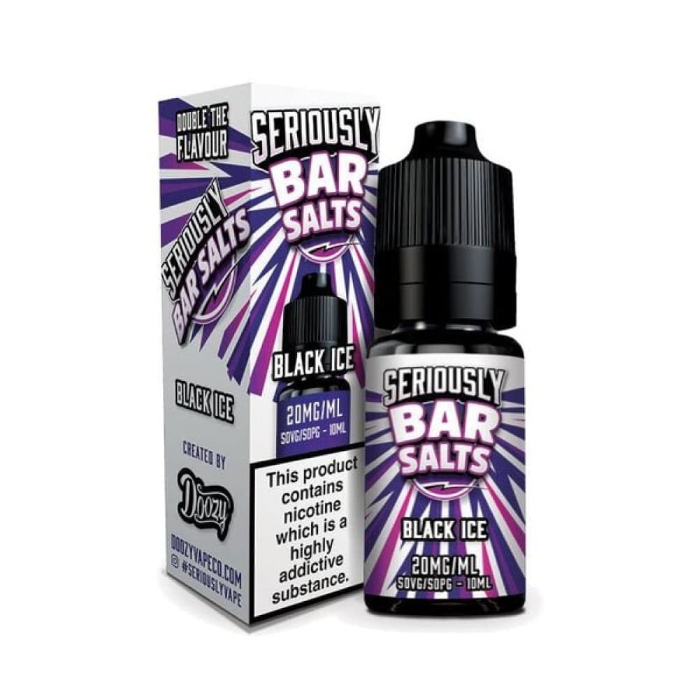 Black Ice / 10MG Seriously Bar Salt E-liquids Nic Salts-10ml- Box of 10