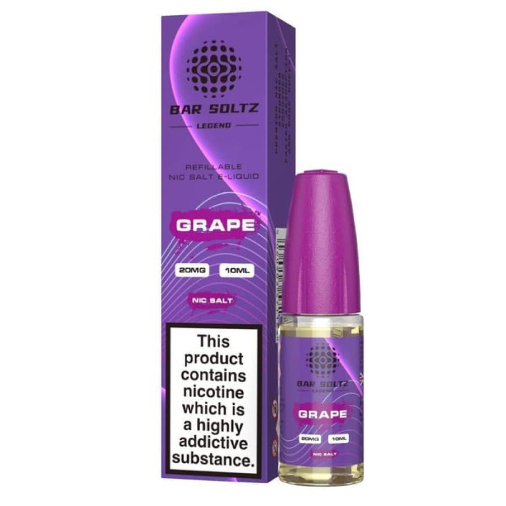 Grape / 10MG Bar Soltz Legend E-liquids Nic Salts 10ml- Box of 10